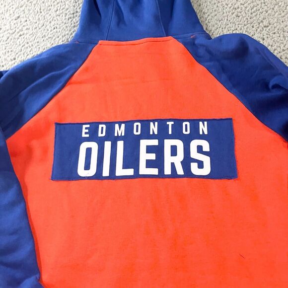 Starter Edmonton Oilers Sweatshirt Mens Medium Pullover 1/4 Zip Oversized New - Picture 10 of 10